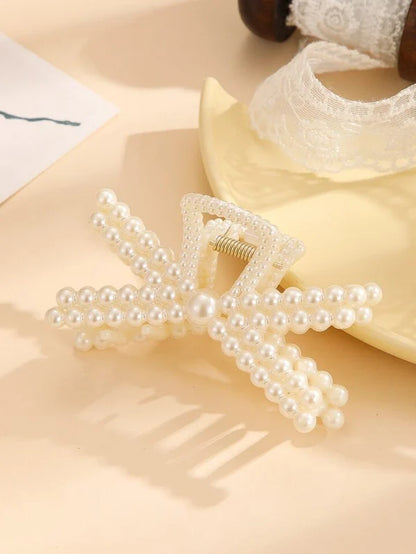 Faux Pearl Claw Clip