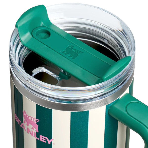 Stanley Quencher H2.0 Tumbler 40 oz -Cabana Stripes Emerald