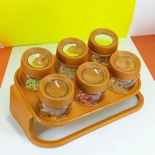 6Pcs Masala Rack Spice Jars