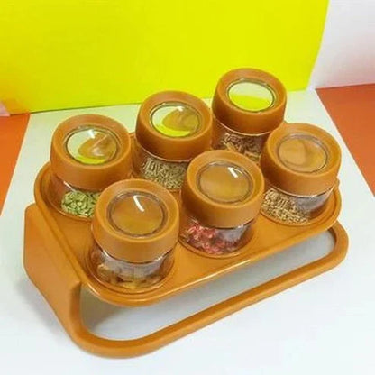 6Pcs Masala Rack Spice Jars