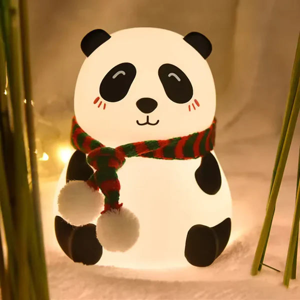 Cute Silicone Panda Lamp With Muffler - Night Light Lamp