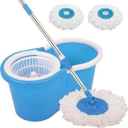 Spin Mop Set with 2 Microfiber Refill