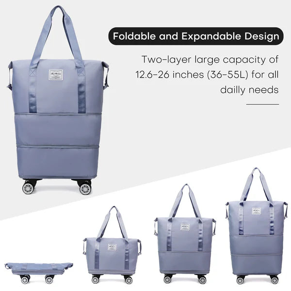 Expandable Travel Bag With Wheels - Random Color