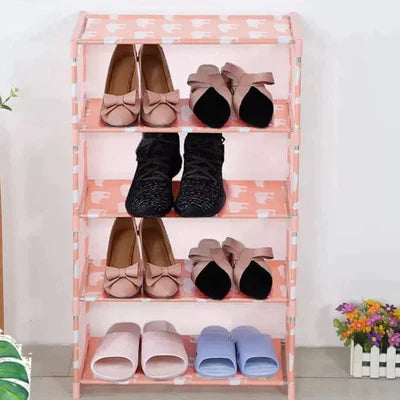 Animal print shoe rack