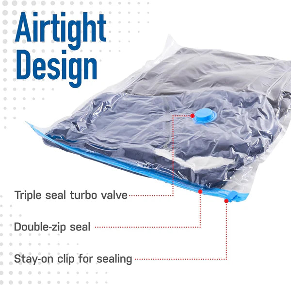 6 Vacuum Storage Bags & Suction Pump