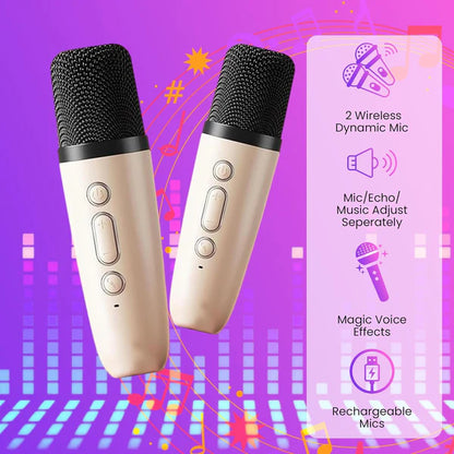 Mini Karaoke Bluetooth Speaker + Wireless Mic