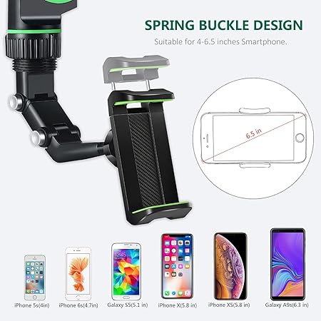 360° Rotating Rearview Mirror Phone Holder