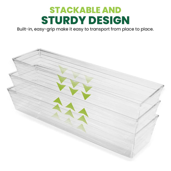 Clear Drawer Organizer Tray | Set of 7Pcs