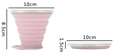 Collapsible Cup with Lid, Travel Cup - Folding Camping Cup