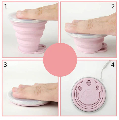 Collapsible Cup with Lid, Travel Cup - Folding Camping Cup