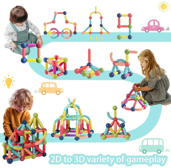 64Pcs Magnetic Bar Blocks