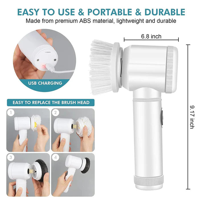 Handheld Electric Cleaning Brush Scrubber - Multi-Purpose Cleaner