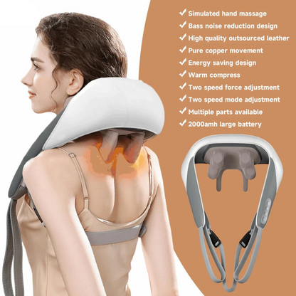 Electric Deep Tissue 3D Kneading Massager For Head and Shoulder + FREE GIFT (EMS Massager)