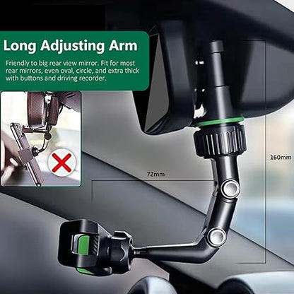 360° Rotating Rearview Mirror Phone Holder