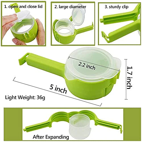 Food Storage Sealing Clips with Pour Spouts (Pack of 3 pcs)