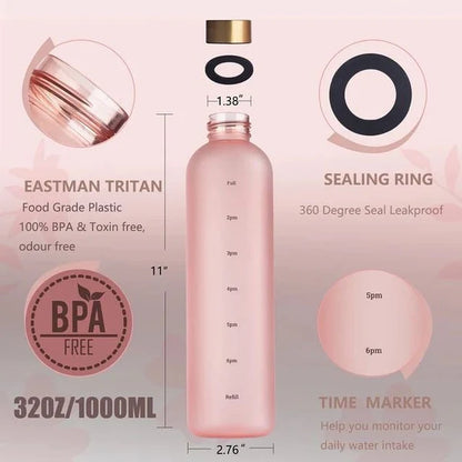 Time Marker Plastic Water Bottle 1L - Random Color