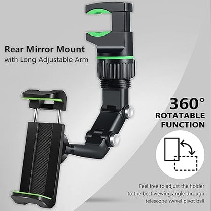 360° Rotating Rearview Mirror Phone Holder