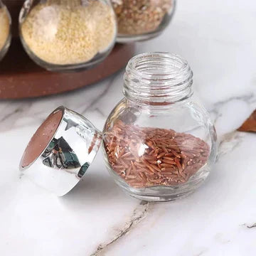 Revolving 8-Jar Spice Rack Set