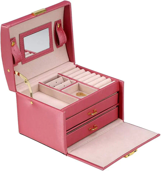 Mirror Leather Jewellery Organizer
