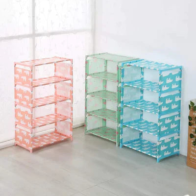 Animal print shoe rack