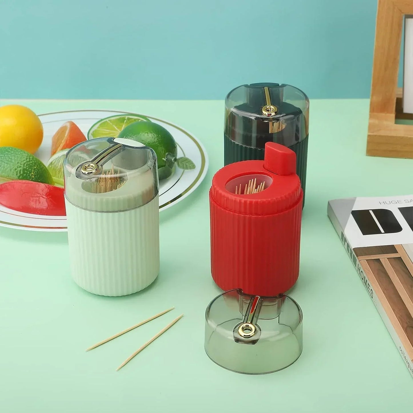 Button Press Toothpick Box