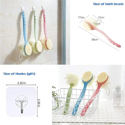 2in1 Long Handle Bath Brush & Sponge