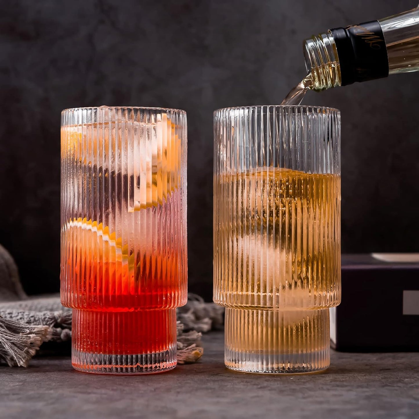 RIBBED ICE COFFEE GLASS