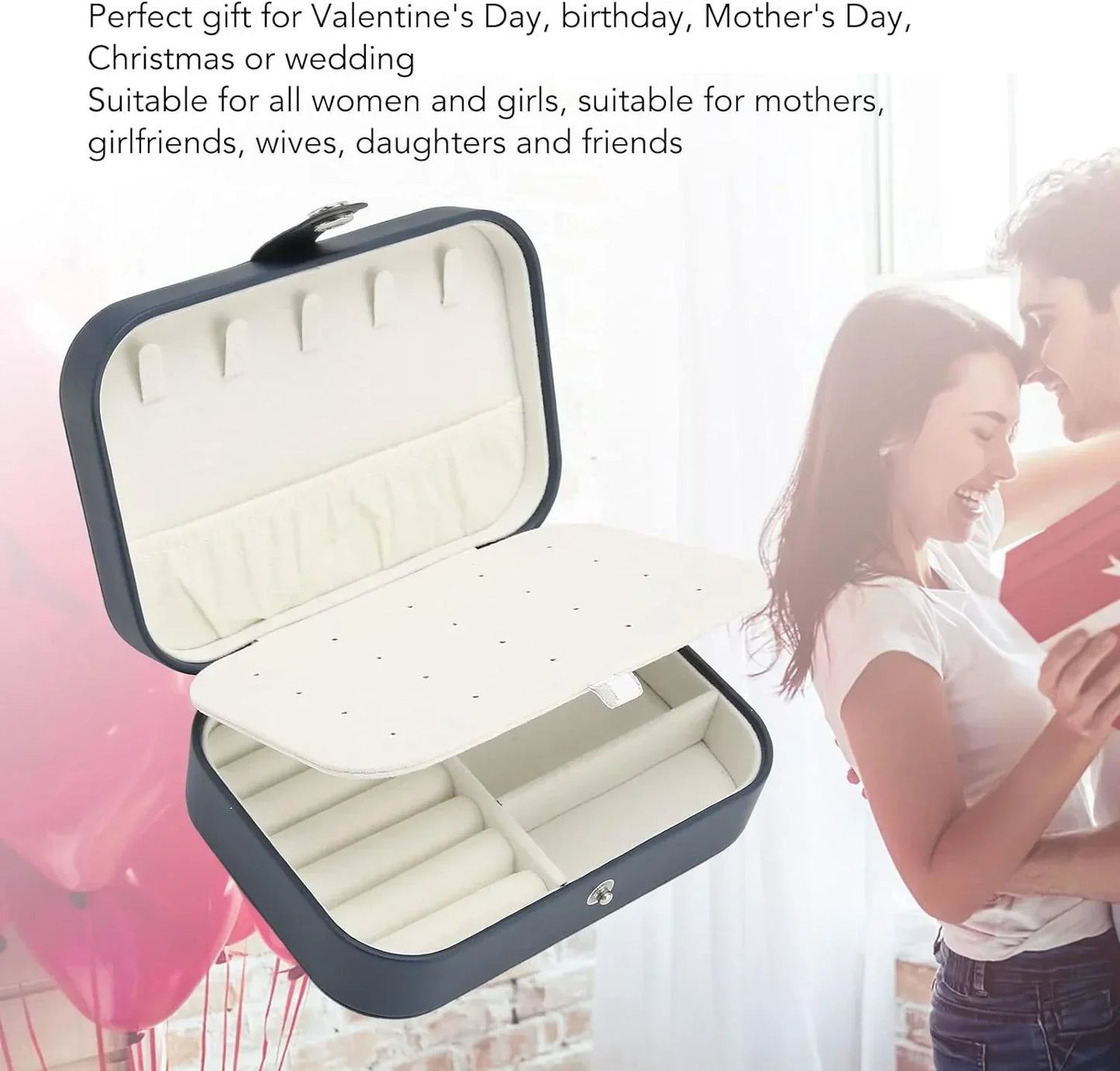 Double Layer Jewellery Box- Navy Blue