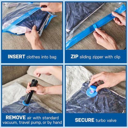 6 Vacuum Storage Bags & Suction Pump