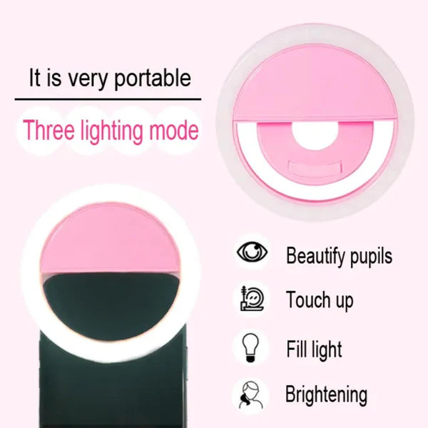 Mini Selfie Mobile Ring Light (Random Color)