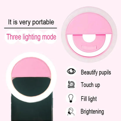 Mini Selfie Mobile Ring Light (Random Color)