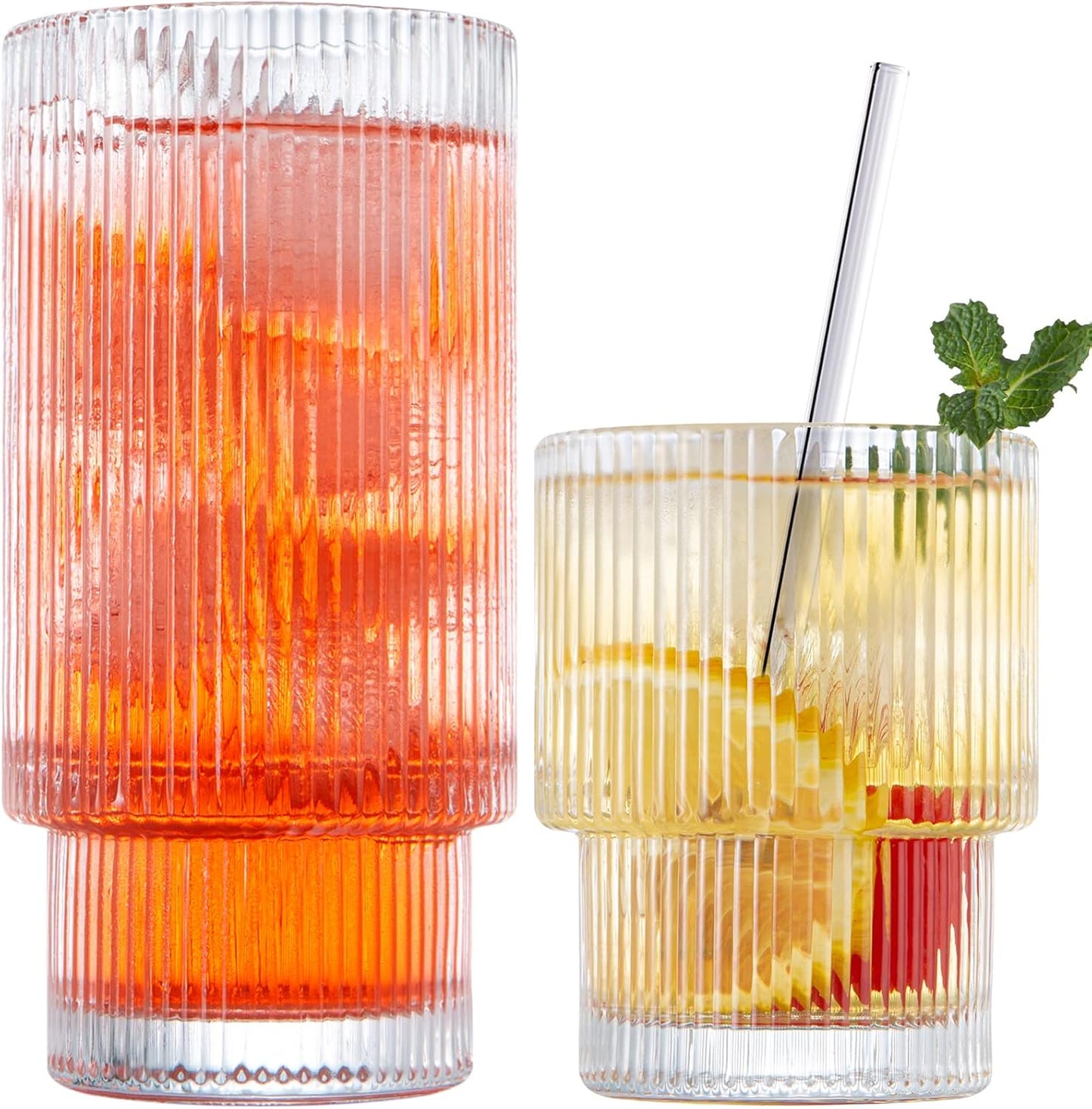 RIBBED ICE COFFEE GLASS