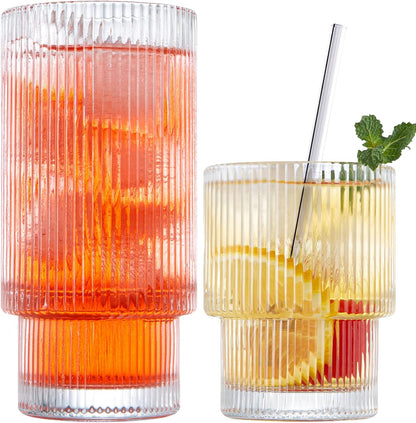 RIBBED ICE COFFEE GLASS
