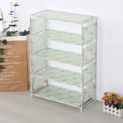 Animal print shoe rack
