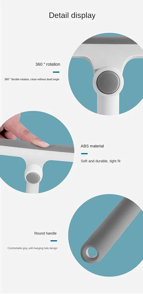 Rotating Glass Cleaning Silicone Blade Window & Mirror Squeegee by Zidello