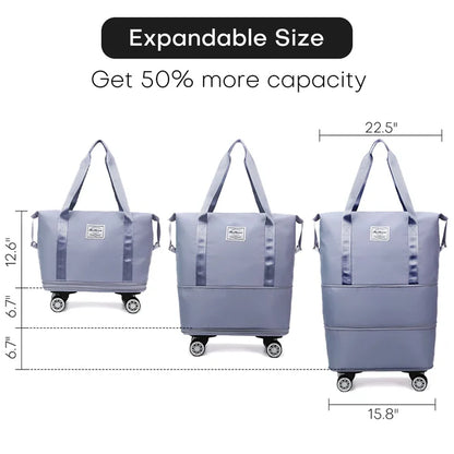 Expandable Travel Bag With Wheels - Random Color