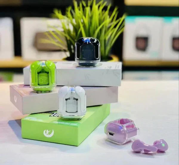 Air 31 Earbuds Transparent design with Deep BASS and Battery display TWS ( Random Color )