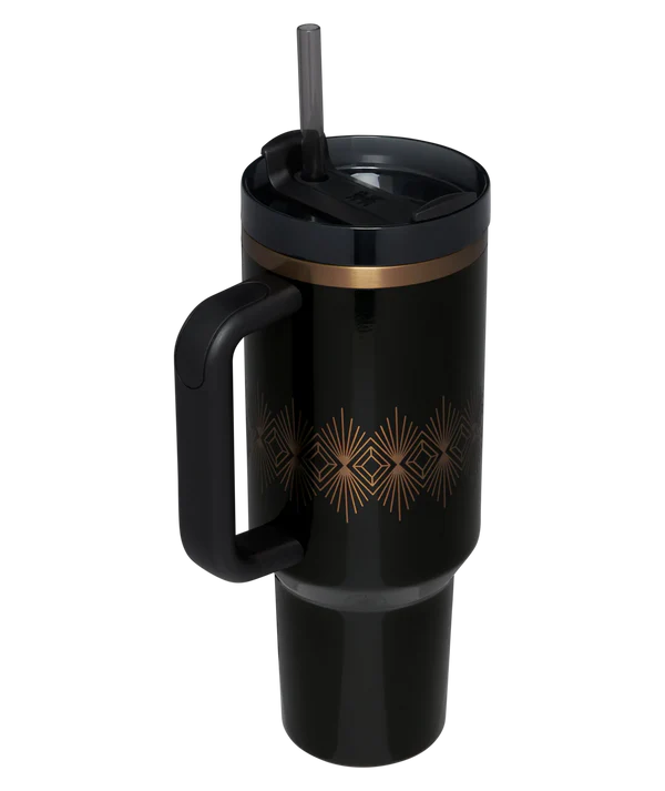 Deco Collection Quencher H2.0 FlowState™ Tumbler | 40 OZ - Black Gloss Deco