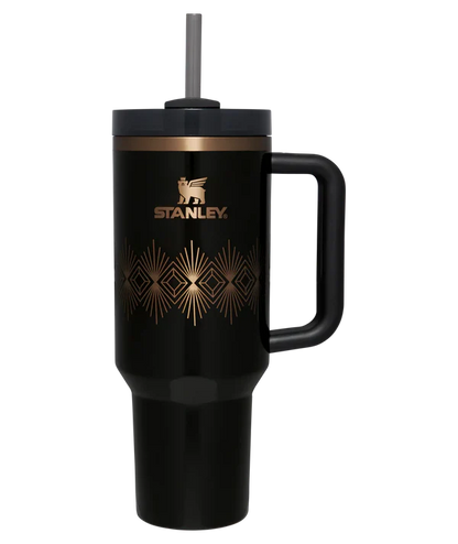 Deco Collection Quencher H2.0 FlowState™ Tumbler | 40 OZ - Black Gloss Deco