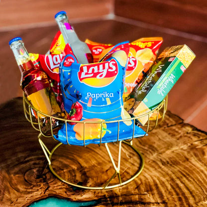 Metal Golden Fruits & Snacks Display