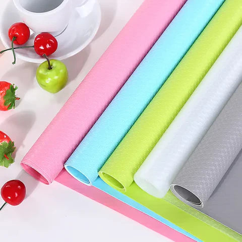 Anti-Slip Drawer and Fridge Mat - PVC Sheet Roll (45cm x 150cm) for Cabinets, Shelves, and Refrigerators