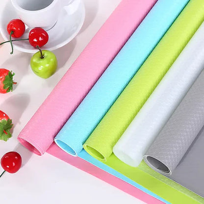 Anti-Slip Drawer and Fridge Mat - PVC Sheet Roll (45cm x 150cm) for Cabinets, Shelves, and Refrigerators