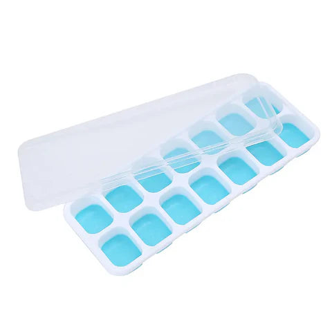 Zidello Silicone Ice Cube Trays with Lid (14 Large Cubes)