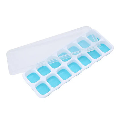Zidello Silicone Ice Cube Trays with Lid (14 Large Cubes)