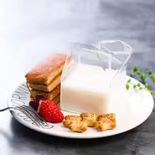 SQUARE GLASS MILK CUP 300ML