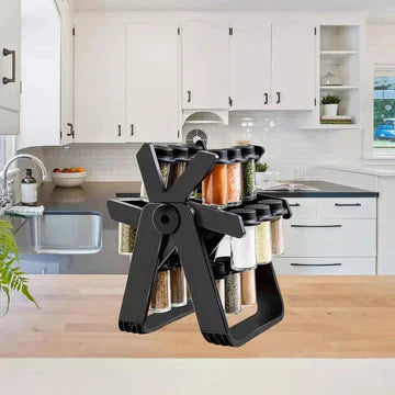 Spin & Store Spice Holder with 18 (Glass) Jars