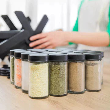 Spin & Store Spice Holder with 18 (Glass) Jars