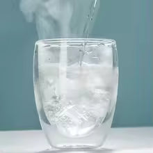 DUAL LAYER TRAVEL GLASS MUG WITH LID