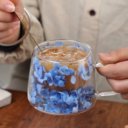 Double Wall Glass Cup Dry Flowers