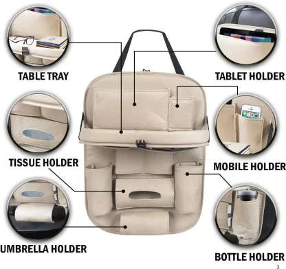 Leather Car Back Seat Organizer